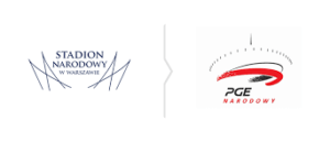 Vivenge Logo STADION PGE NARODOWY Rebranding Wizualizacja Oznakowanie Signage RVI Meble Furniture